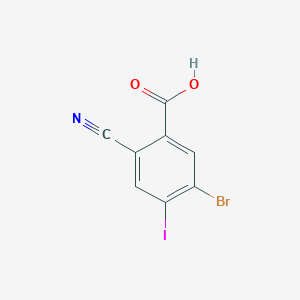 molecular formula C8H3BrINO2 B1412546 5-Bromo-2-cyano-4-iodobenzoic acid CAS No. 1806065-00-8