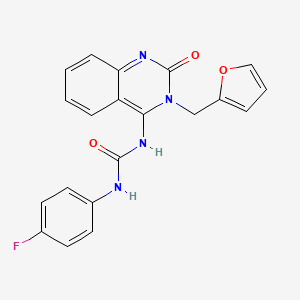 (E)-1-(4-fluorophenyl)-3-(3-(furan-2-ylmethyl)-2-oxo-2,3-dihydroquinazolin-4(1H)-ylidene)urea