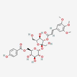 [(2R,3S,4S,5R,6R)-3,4,5-trihydroxy-6-[(2R,3S,4R,5R)-4-hydroxy-2,5-bis(hydroxymethyl)-3-[(E)-3-(3,4,5-trimethoxyphenyl)prop-2-enoyl]oxyoxolan-2-yl]oxyoxan-2-yl]methyl 4-hydroxybenzoate