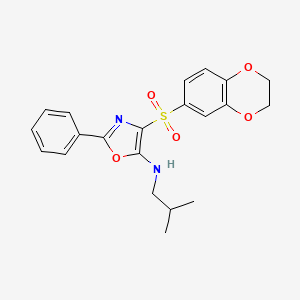 4-(2,3-dihydro-1,4-benzodioxin-6-ylsulfonyl)-N-(2-methylpropyl)-2-phenyl-1,3-oxazol-5-amine