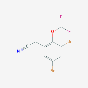 molecular formula C9H5Br2F2NO B1412556 3,5-Dibromo-2-(difluoromethoxy)phenylacetonitrile CAS No. 1807180-53-5