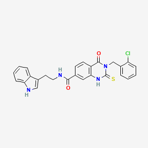 3-[(2-chlorophenyl)methyl]-N-[2-(1H-indol-3-yl)ethyl]-4-oxo-2-sulfanylidene-1H-quinazoline-7-carboxamide