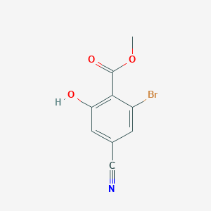 molecular formula C9H6BrNO3 B1412563 Methyl 2-bromo-4-cyano-6-hydroxybenzoate CAS No. 1805525-16-9