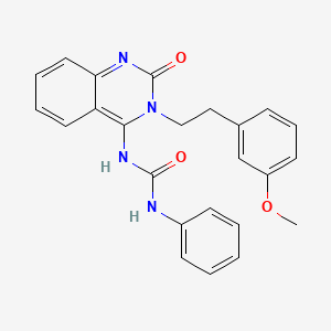 molecular formula C24H22N4O3 B14125694 (E)-1-(3-(3-methoxyphenethyl)-2-oxo-2,3-dihydroquinazolin-4(1H)-ylidene)-3-phenylurea 