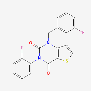 molecular formula C19H12F2N2O2S B14125708 1-(3-fluorobenzyl)-3-(2-fluorophenyl)thieno[3,2-d]pyrimidine-2,4(1H,3H)-dione 