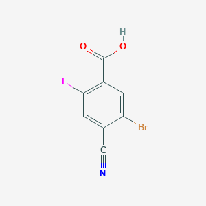 molecular formula C8H3BrINO2 B1412575 5-Bromo-4-cyano-2-iodobenzoic acid CAS No. 1807162-45-3
