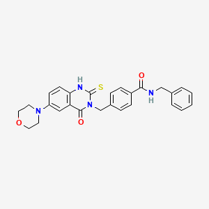 N-benzyl-4-[(6-morpholin-4-yl-4-oxo-2-sulfanylidene-1H-quinazolin-3-yl)methyl]benzamide