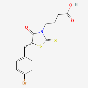 4-[(5E)-5-(4-bromobenzylidene)-4-oxo-2-thioxo-1,3-thiazolidin-3-yl]butanoic acid