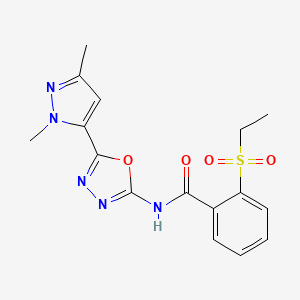 N-(5-(1,3-dimethyl-1H-pyrazol-5-yl)-1,3,4-oxadiazol-2-yl)-2-(ethylsulfonyl)benzamide