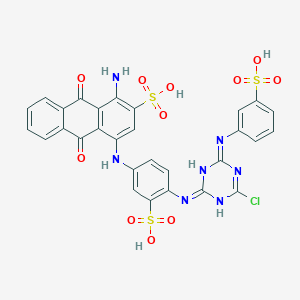 1-amino-4-[4-[[6-chloro-4-(3-sulfophenyl)imino-1H-1,3,5-triazin-2-ylidene]amino]-3-sulfoanilino]-9,10-dioxoanthracene-2-sulfonic acid