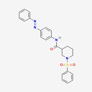 (E)-N-(4-(phenyldiazenyl)phenyl)-1-(phenylsulfonyl)piperidine-3-carboxamide