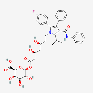 (2S,3S,4S,5R,6S)-6-[(3S,5S)-7-[2-(4-fluorophenyl)-3-phenyl-4-(phenylcarbamoyl)-5-propan-2-ylpyrrol-1-yl]-3,5-dihydroxyheptanoyl]oxy-3,4,5-trihydroxyoxane-2-carboxylic acid