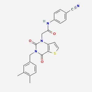 molecular formula C24H20N4O3S B14125932 N-(4-cyanophenyl)-2-(3-(3,4-dimethylbenzyl)-2,4-dioxo-3,4-dihydrothieno[3,2-d]pyrimidin-1(2H)-yl)acetamide 