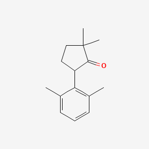 molecular formula C15H20O B14125957 2,2-Dimethyl-5-(2,6-dimethylphenyl)cyclopentanone 