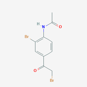 molecular formula C10H9Br2NO2 B14125973 N-[2-Bromo-4-(bromoacetyl)phenyl]acetamide CAS No. 89250-35-1