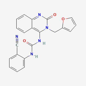 1-(2-Cyanophenyl)-3-[3-(furan-2-ylmethyl)-2-oxoquinazolin-4-yl]urea