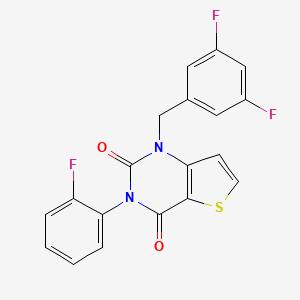 molecular formula C19H11F3N2O2S B14126051 1-(3,5-difluorobenzyl)-3-(2-fluorophenyl)thieno[3,2-d]pyrimidine-2,4(1H,3H)-dione 