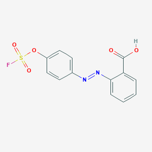 molecular formula C13H9FN2O5S B14126069 2-[(1E)-2-[4-[(fluorosulfonyl)oxy]phenyl]diazenyl]-Benzoic acid 