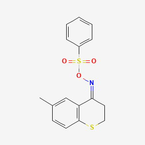 molecular formula C16H15NO3S2 B14126088 [(Z)-(6-methyl-2,3-dihydrothiochromen-4-ylidene)amino] benzenesulfonate 