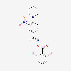 molecular formula C19H17F2N3O4 B14126122 2,6-Difluorobenzoic acid [(3-nitro-4-piperidino-benzylidene)amino] ester 