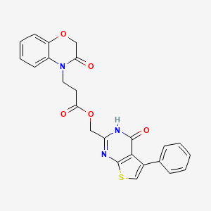 (4-oxo-5-phenyl-3,4-dihydrothieno[2,3-d]pyrimidin-2-yl)methyl 3-(3-oxo-2,3-dihydro-4H-1,4-benzoxazin-4-yl)propanoate