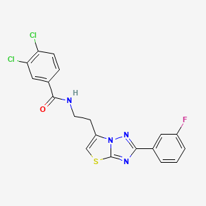 3,4-Dichloro-N-[2-[2-(3-fluorophenyl)thiazolo[3,2-b][1,2,4]triazol-6-yl]ethyl]benzamide