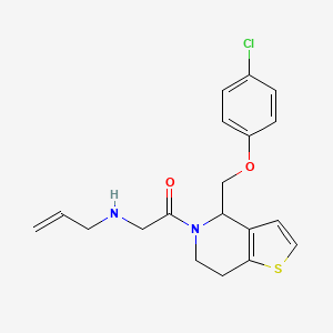 molecular formula C19H21ClN2O2S B14126176 Ethanone, 1-[4-[(4-chlorophenoxy)Methyl]-6,7-dihydrothieno[3,2-c]pyridin-5(4H)-yl]-2-(2-propen-1-ylaMino)- 