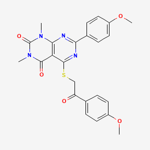 7-(4-methoxyphenyl)-5-((2-(4-methoxyphenyl)-2-oxoethyl)thio)-1,3-dimethylpyrimido[4,5-d]pyrimidine-2,4(1H,3H)-dione