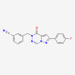 molecular formula C19H12FN5O B14126207 3-{[2-(4-fluorophenyl)-4-oxopyrazolo[1,5-d][1,2,4]triazin-5(4H)-yl]methyl}benzonitrile 