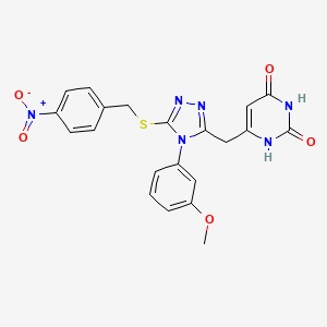 6-((4-(3-methoxyphenyl)-5-((4-nitrobenzyl)thio)-4H-1,2,4-triazol-3-yl)methyl)pyrimidine-2,4(1H,3H)-dione