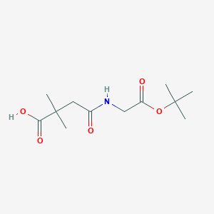 molecular formula C12H21NO5 B1412628 N-tert-Butoxycarbonylmethyl-2,2-dimethyl-succinamic acid CAS No. 2205311-58-4