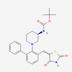 molecular formula C26H29N3O4S B1412631 Tert-butyl N-[(3R)-1-[2-[(2,4-dioxo-1,3-thiazolidin-5-ylidene)methyl]-6-phenylphenyl]piperidin-3-yl]carbamate CAS No. 1204144-31-9