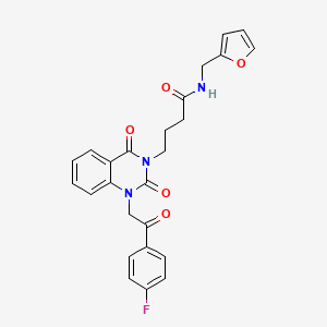 molecular formula C25H22FN3O5 B14126310 4-(1-(2-(4-fluorophenyl)-2-oxoethyl)-2,4-dioxo-1,2-dihydroquinazolin-3(4H)-yl)-N-(furan-2-ylmethyl)butanamide 