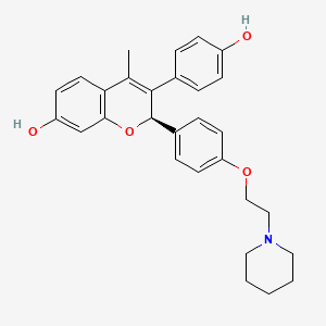 molecular formula C29H31NO4 B14126327 (2R)-3-(4-hydroxyphenyl)-4-methyl-2-[4-(2-piperidin-1-ylethoxy)phenyl]-2H-chromen-7-ol 