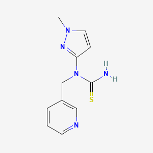 molecular formula C11H13N5S B14126335 N-(1-Methyl-1H-pyrazol-3-yl)-N-[(pyridin-3-yl)methyl]thiourea CAS No. 590352-09-3