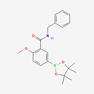 molecular formula C21H26BNO4 B1412637 N-Benzyl-2-methoxy-5-(4,4,5,5-tetramethyl-[1,3,2]dioxaborolan-2-yl)-benzamide CAS No. 1706749-35-0