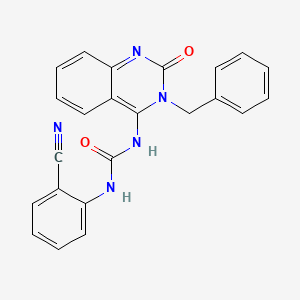 molecular formula C23H17N5O2 B14126387 (E)-1-(3-benzyl-2-oxo-2,3-dihydroquinazolin-4(1H)-ylidene)-3-(2-cyanophenyl)urea 