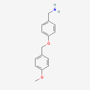 molecular formula C15H17NO2 B14126414 1-{4-[(4-Methoxybenzyl)oxy]phenyl}methanamine CAS No. 937599-07-0