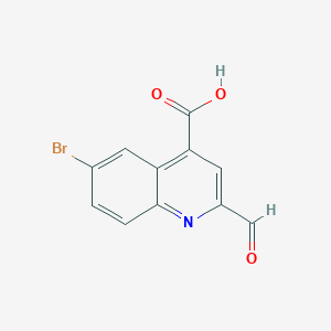 molecular formula C11H6BrNO3 B14126425 6-Bromo-2-formylquinoline-4-carboxylic acid CAS No. 786659-20-9