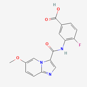 4-Fluoro-3-[(6-methoxyimidazo[1,2-a]pyridine-3-carbonyl)amino]benzoic acid