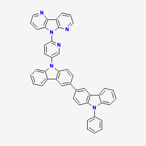 molecular formula C45H28N6 B14126448 8-[5-[3-(9-Phenylcarbazol-3-yl)carbazol-9-yl]pyridin-2-yl]-3,8,10-triazatricyclo[7.4.0.02,7]trideca-1(9),2(7),3,5,10,12-hexaene 