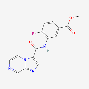 4-Fluoro-3-[(imidazo[1,2-a]pyrazine-3-carbonyl)-amino]benzoic acid methyl ester