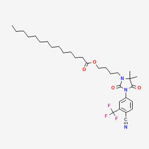 molecular formula C31H44F3N3O4 B14126462 4-[3-[4-cyano-3-(trifluoromethyl)phenyl]-5,5-dimethyl-2,4-dioxoimidazolidin-1-yl]butyl tetradecanoate 