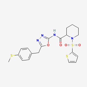 N-(5-(4-(methylthio)benzyl)-1,3,4-oxadiazol-2-yl)-1-(thiophen-2-ylsulfonyl)piperidine-2-carboxamide