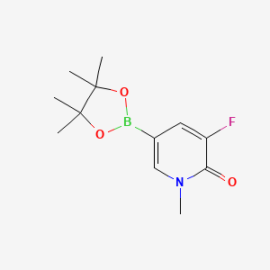 molecular formula C12H17BFNO3 B1412650 3-Fluoro-1-methyl-5-(4,4,5,5-tetramethyl-1,3,2-dioxaborolan-2-yl)pyridin-2-one CAS No. 1706750-04-0