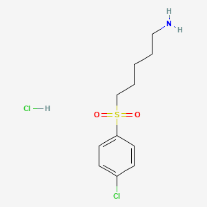 molecular formula C11H17Cl2NO2S B1412654 5-(4-氯苯磺酰基)-戊胺盐酸盐 CAS No. 2205415-21-8