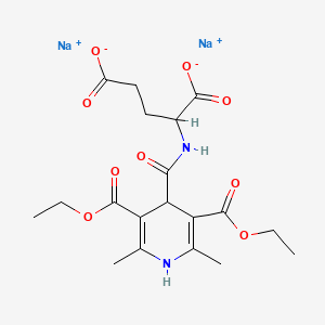 molecular formula C19H24N2Na2O9 B14126606 Disodium;2-[[3,5-bis(ethoxycarbonyl)-2,6-dimethyl-1,4-dihydropyridine-4-carbonyl]amino]pentanedioate 