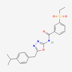 3-(ethylsulfonyl)-N-(5-(4-isopropylbenzyl)-1,3,4-oxadiazol-2-yl)benzamide