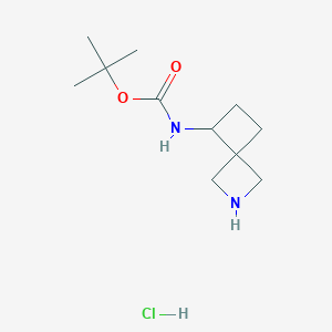 molecular formula C11H21ClN2O2 B1412666 tert-butyl N-{2-azaspiro[3.3]heptan-5-yl}carbamate hydrochloride CAS No. 1801767-45-2