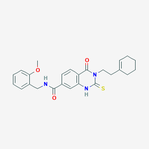 3-[2-(cyclohexen-1-yl)ethyl]-N-[(2-methoxyphenyl)methyl]-4-oxo-2-sulfanylidene-1H-quinazoline-7-carboxamide